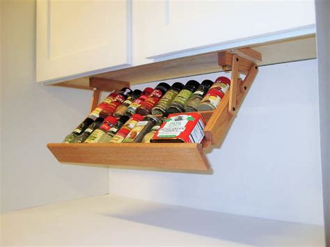 under cabinet spice rack pull down